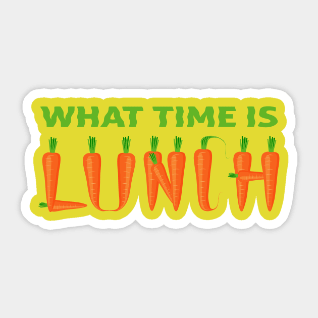 What time is lunch with carrots. Sticker by Inari